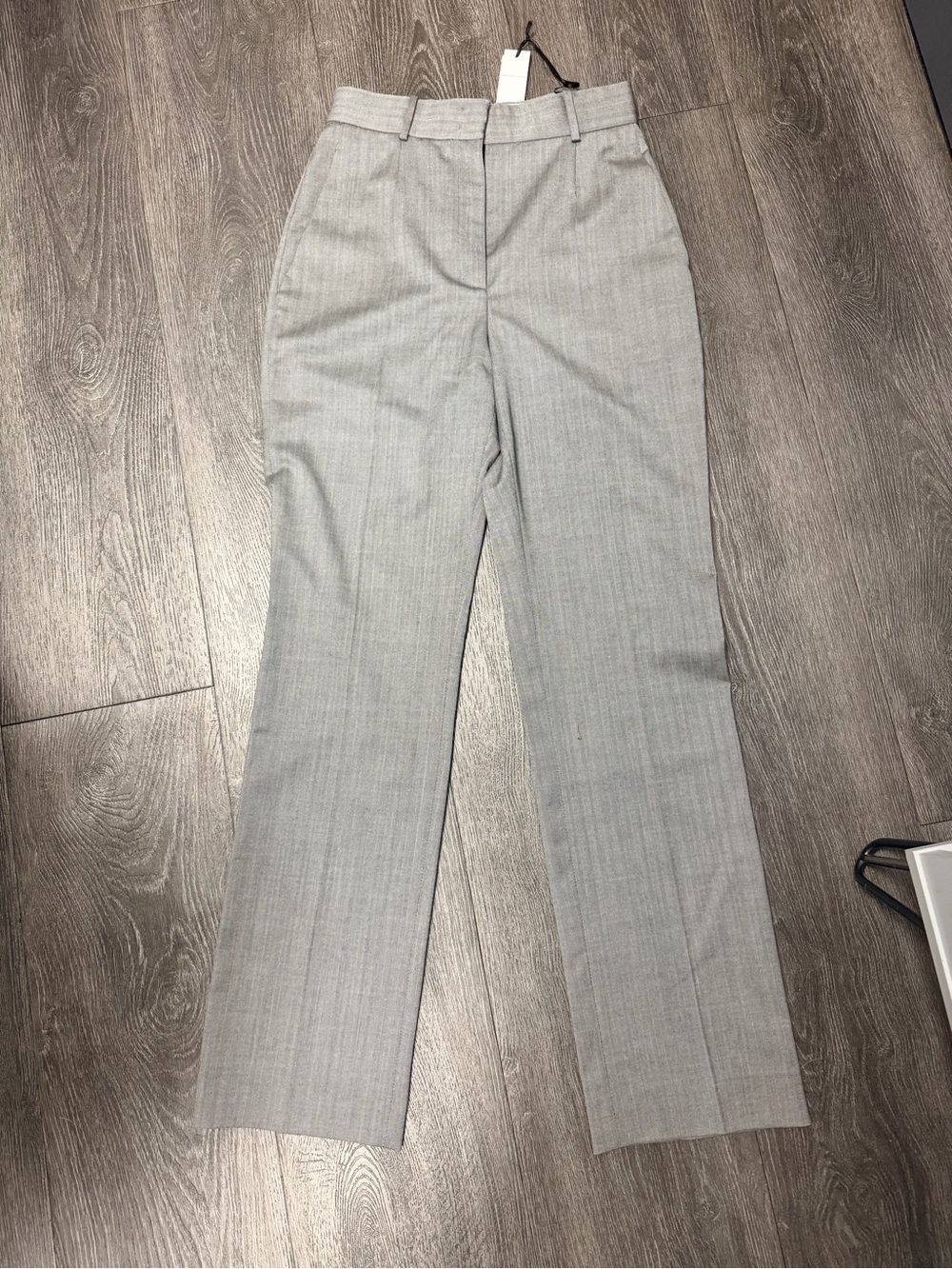 NWT Another Tomorrow straight leg pants Trouser gray size 40 (US 4) high waisted